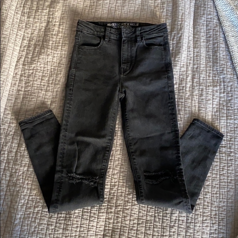 AE Super Stretch Black Hi-Rise Jeggings